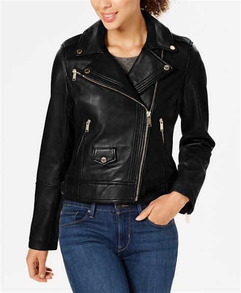 michael kors faux leather moto jacket|michael kors moto leather jacket.